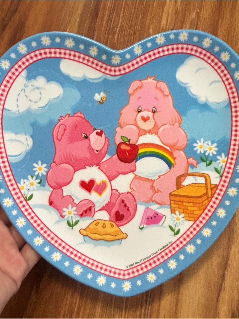 Heart-Shaped Care Bears melamine y2k plate